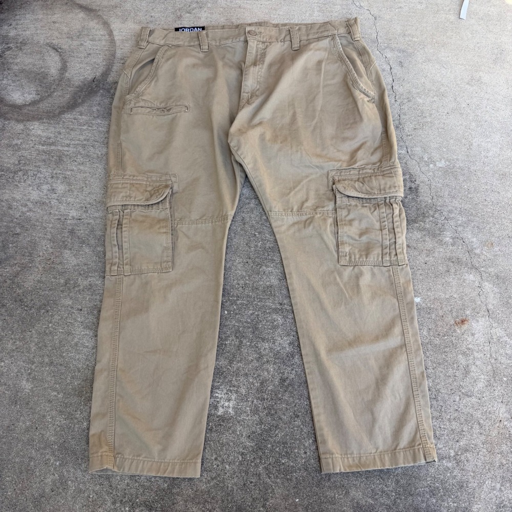 Jordan Craig Mens Khaki Tan Cargo Pants Size 44x32 Straight Leg Utility Trousers